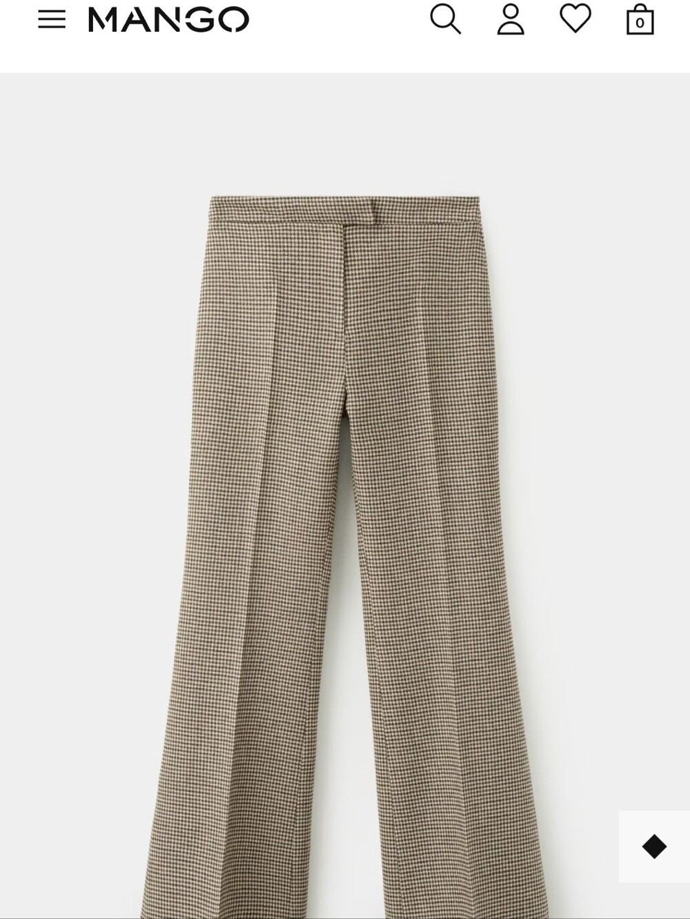 Mango Medium Brown Houndstooth Trousers